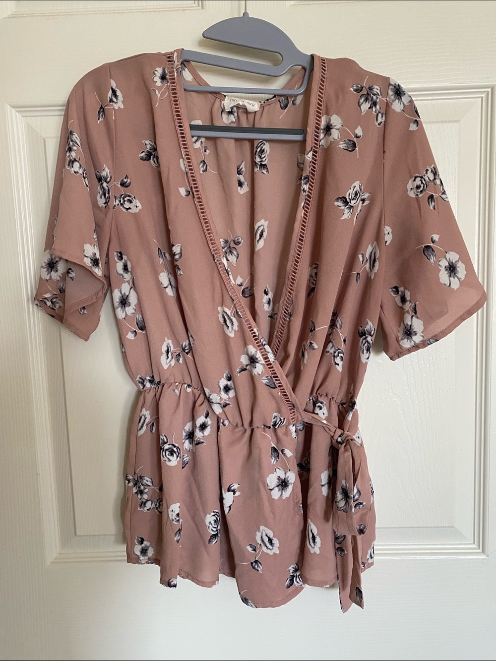Sienna Sky Mauve Floral Wrap Top